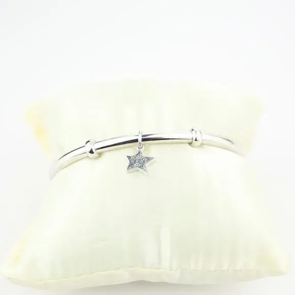 Coach Silver Glitter Star Charm Cuff Bracelet - Picture 4 of 6